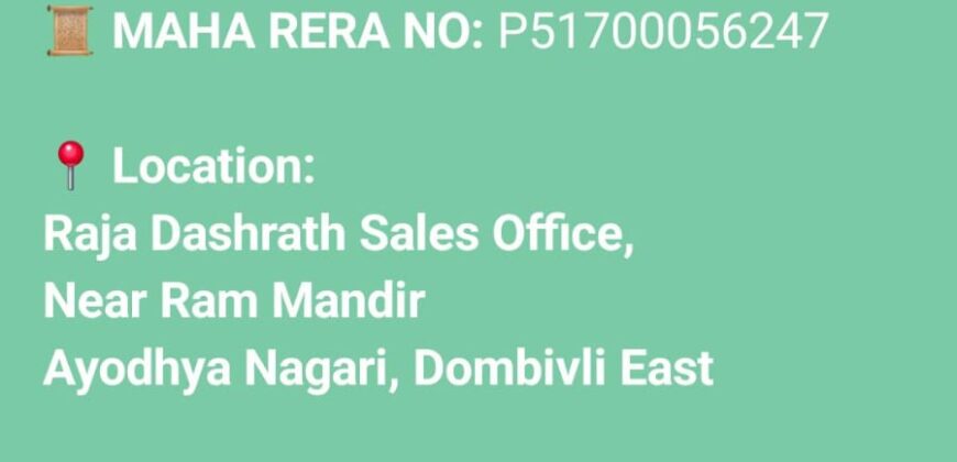 🏡 Premium 1 & 2 BHK Homes for Sale | Raja Dashrath, Dombivli East
